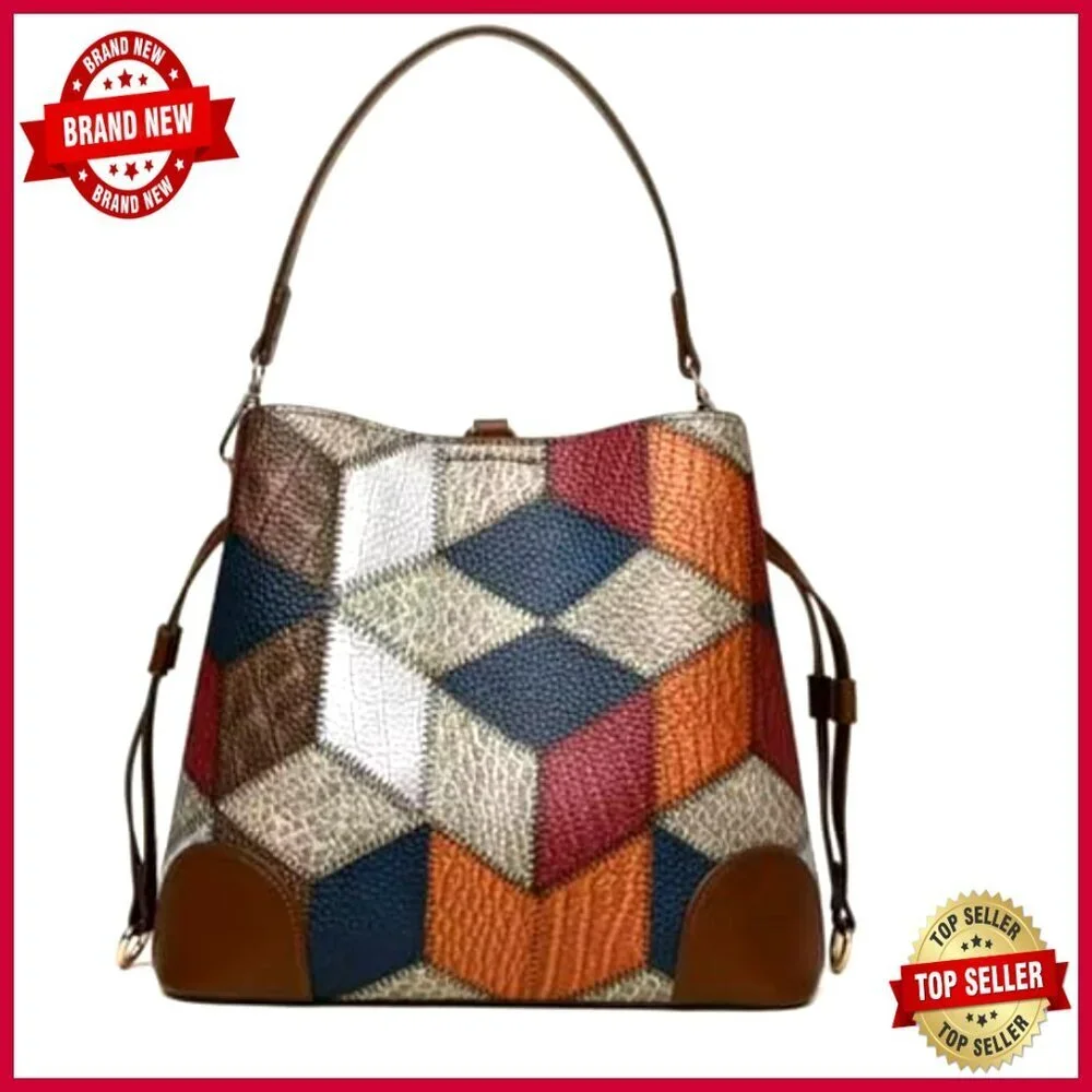 Retro Hobo Handbag with Adjustable Straps, Multiple Pockets, Fits iPad Mini
